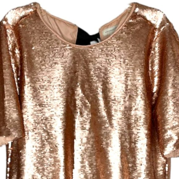 Peyton & Parker Cropped Sequined Cropped Top - Rose Gold - L - Picture 4 of 10